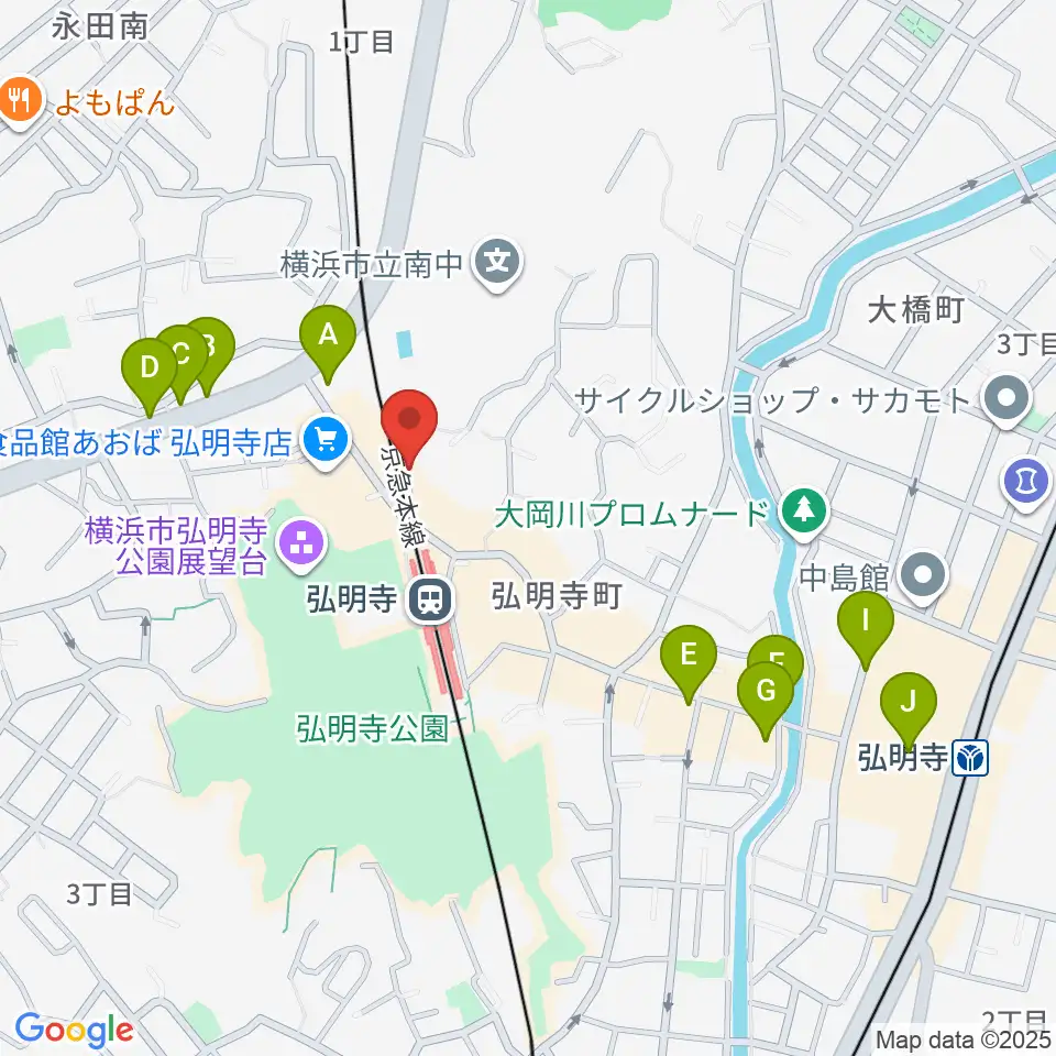 弘明寺音楽院周辺のカフェ一覧地図