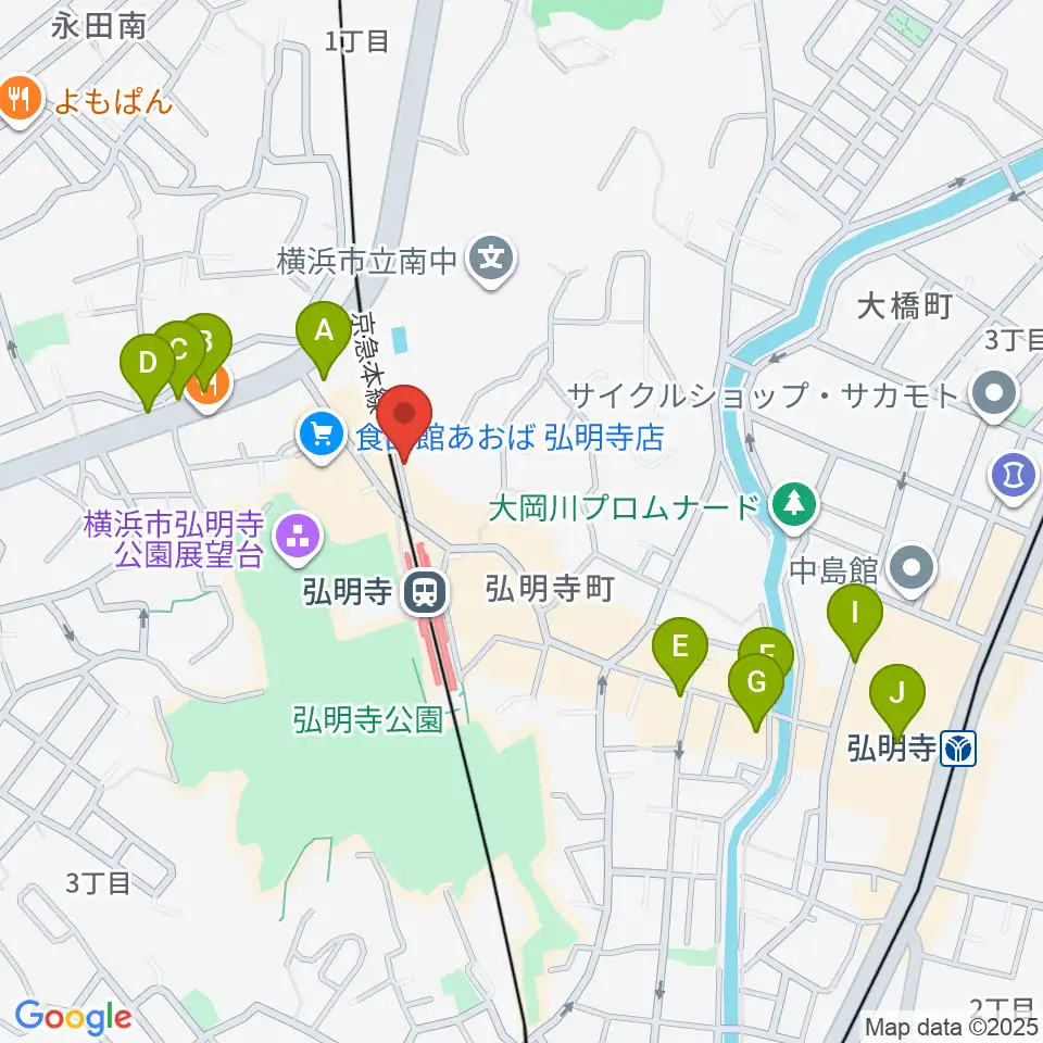 弘明寺音楽院周辺のカフェ一覧地図