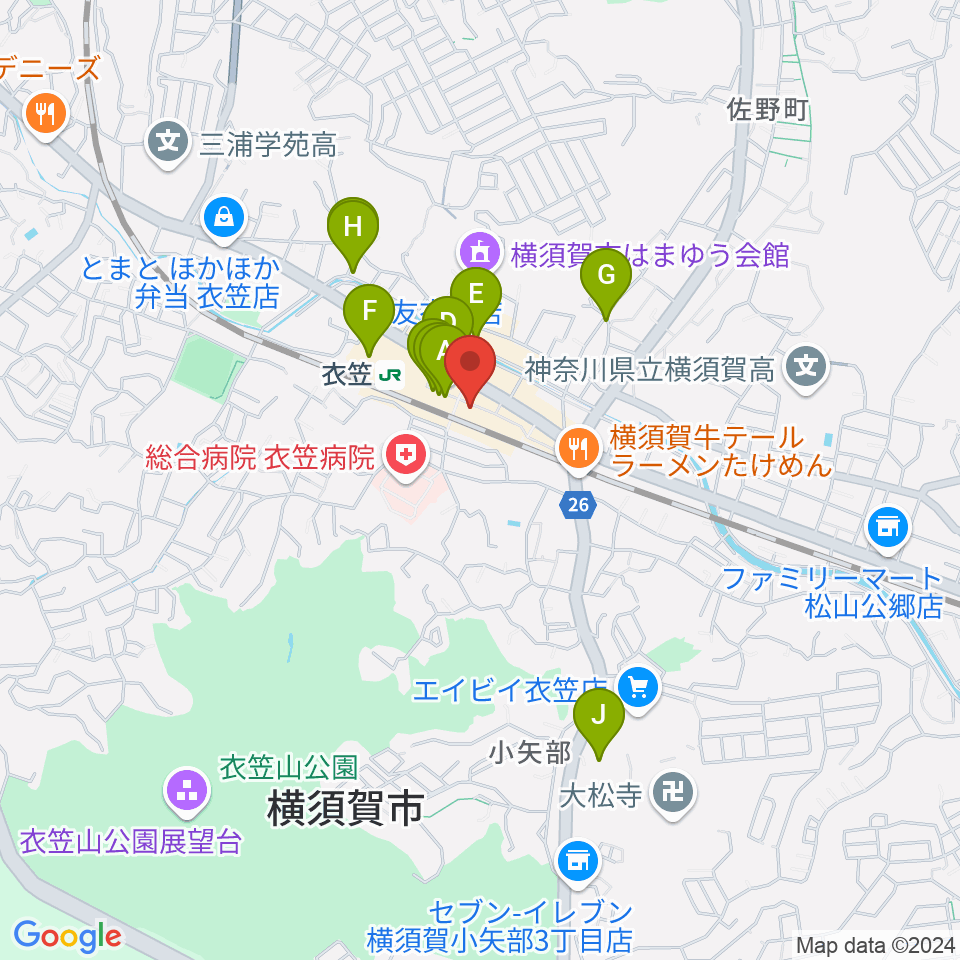 石田音楽院周辺のカフェ一覧地図