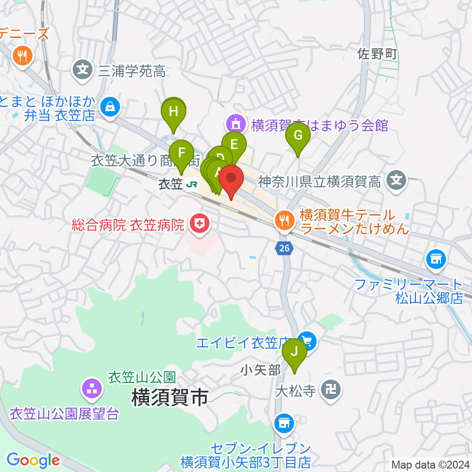 石田音楽院周辺のカフェ一覧地図