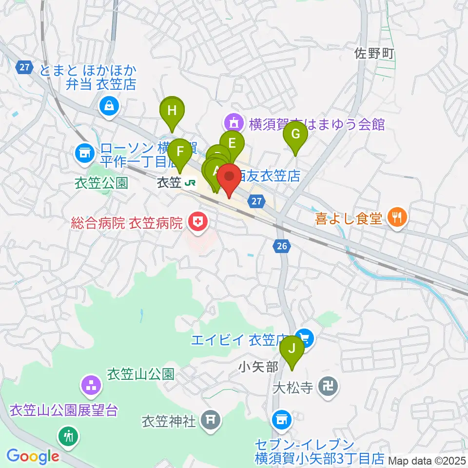 石田音楽院周辺のカフェ一覧地図