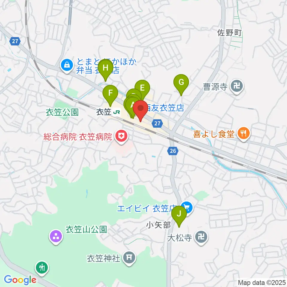 石田音楽院周辺のカフェ一覧地図