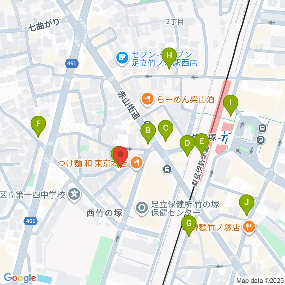 竹ノ塚STUDIO ICC周辺のカフェ一覧地図