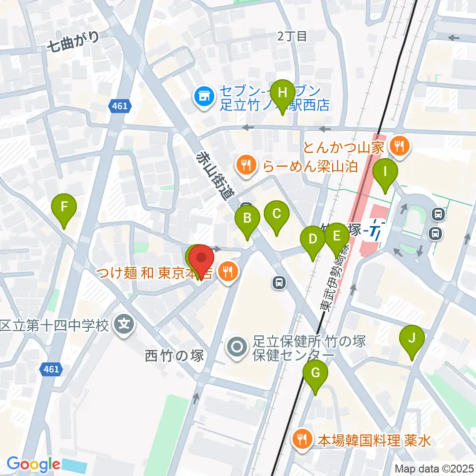 竹ノ塚STUDIO ICC周辺のカフェ一覧地図