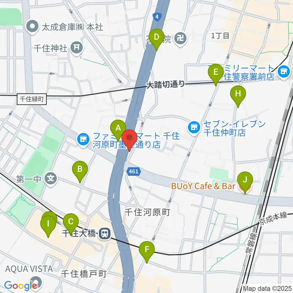 Gスクエア周辺のカフェ一覧地図