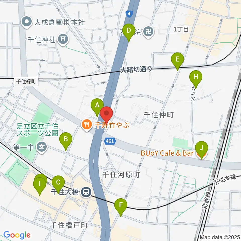 Gスクエア周辺のカフェ一覧地図