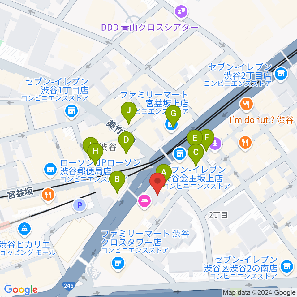 サウンドスタジオノア 渋谷1号店周辺のカフェ一覧地図