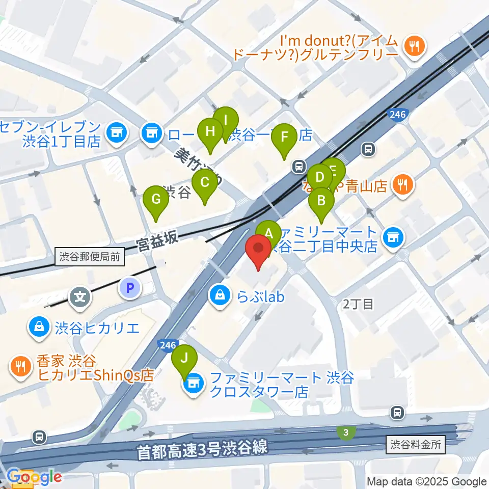 サウンドスタジオノア 渋谷1号店周辺のカフェ一覧地図