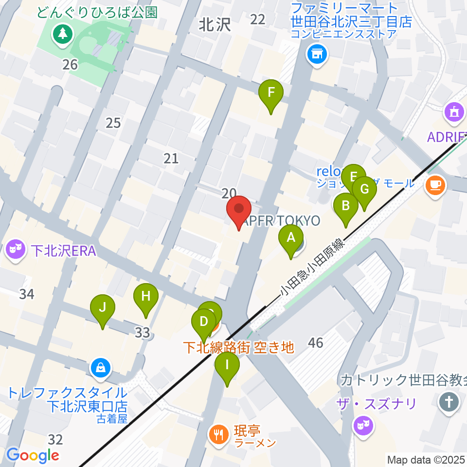 サウンドスタジオノア 下北沢店周辺のカフェ一覧地図