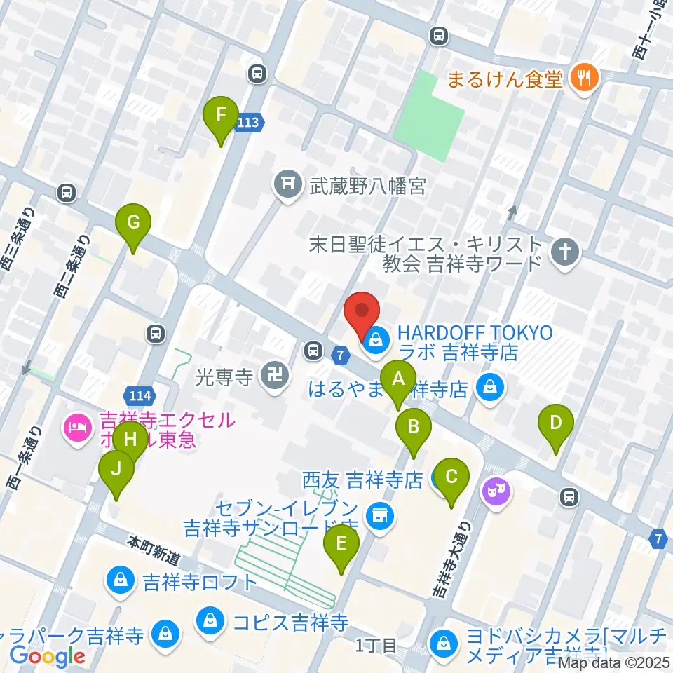 サウンドスタジオノア 吉祥寺店周辺のカフェ一覧地図