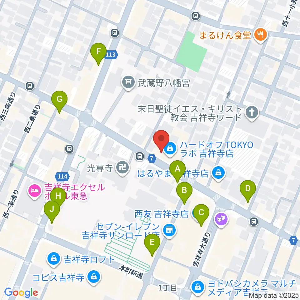サウンドスタジオノア 吉祥寺店周辺のカフェ一覧地図