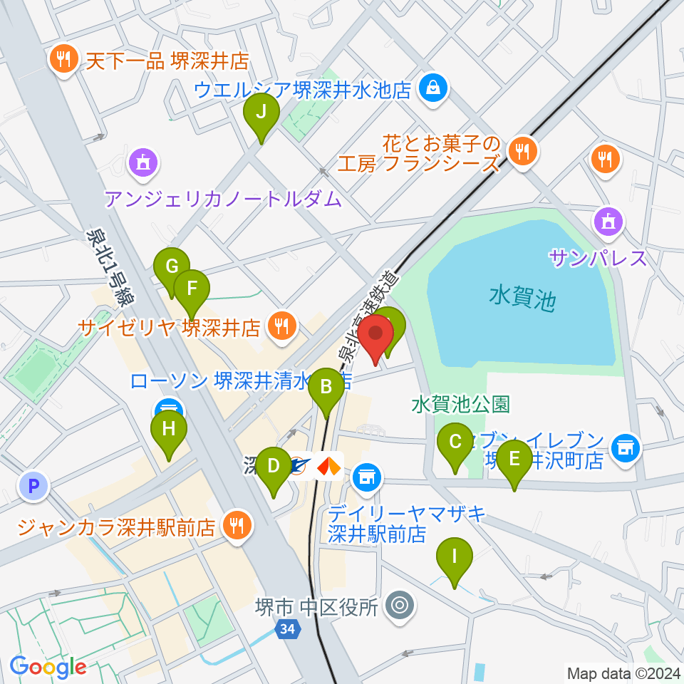 コタニピアノ工房周辺のカフェ一覧地図