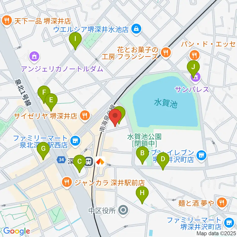 コタニピアノ工房周辺のカフェ一覧地図