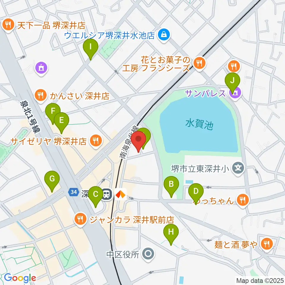 コタニピアノ工房周辺のカフェ一覧地図