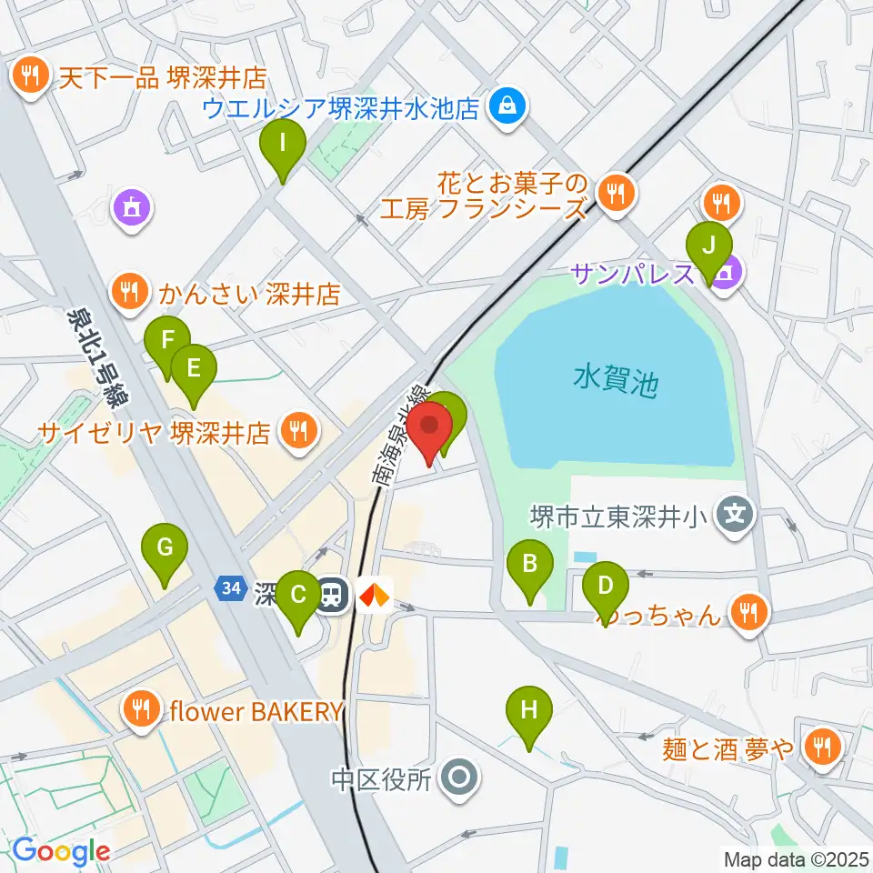 コタニピアノ工房周辺のカフェ一覧地図