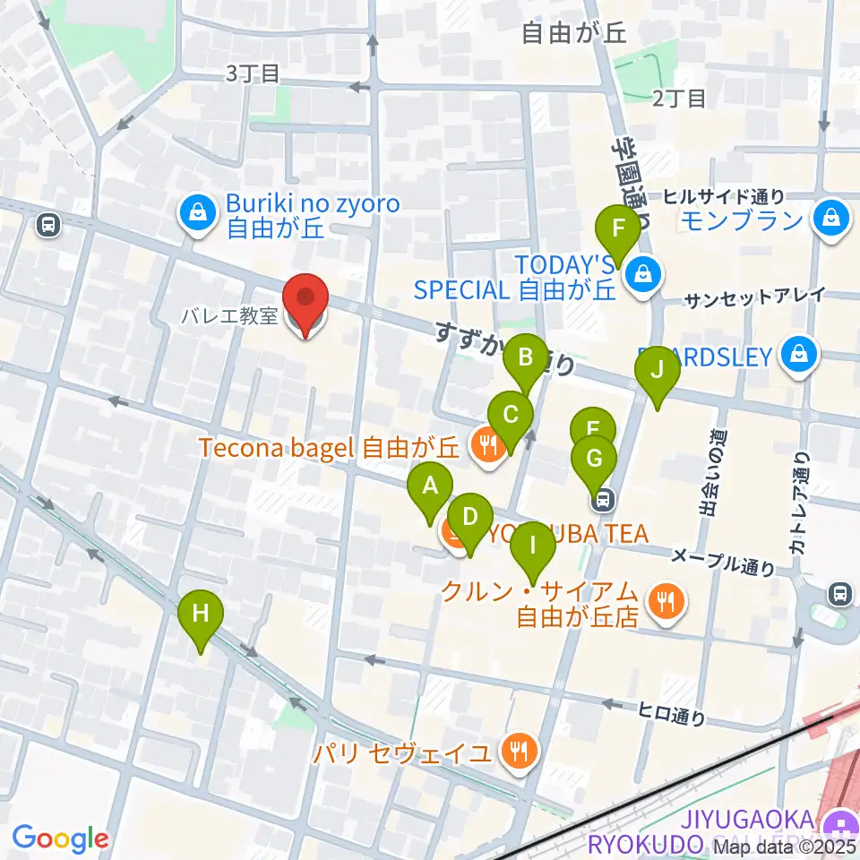 サウンドスタジオノア 自由が丘店周辺のカフェ一覧地図