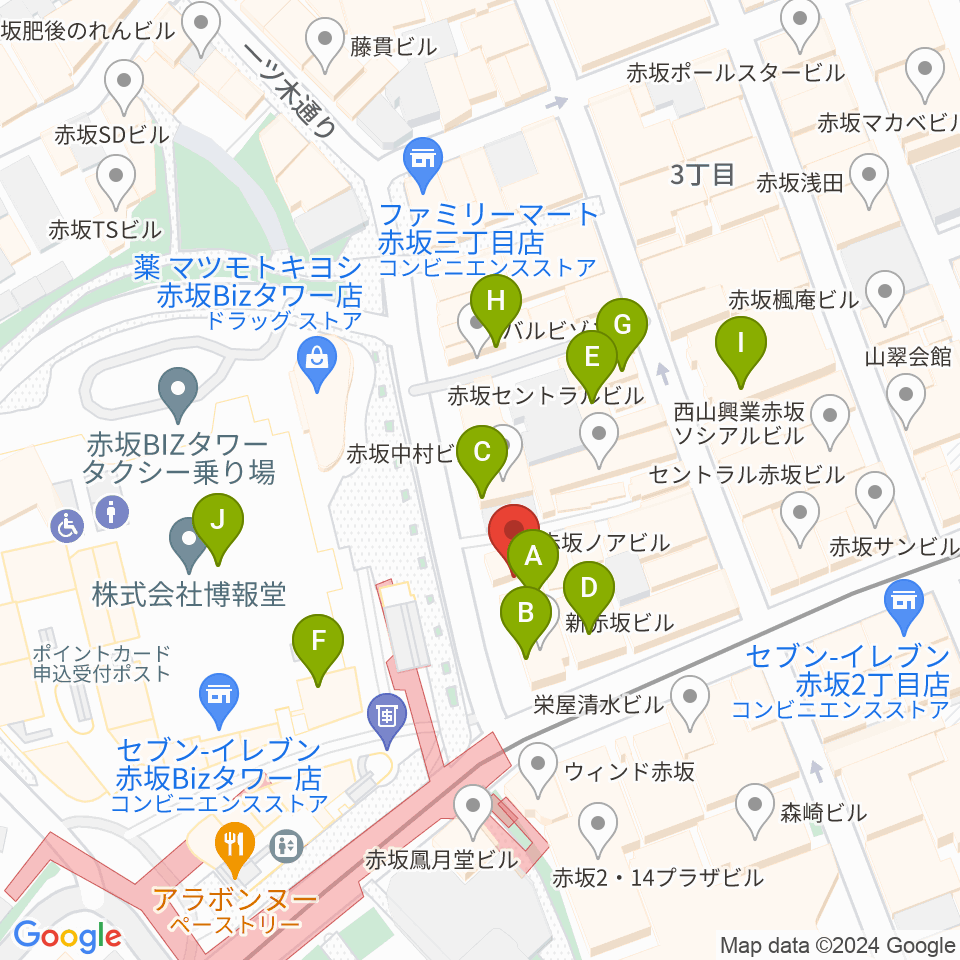 サウンドスタジオノア 赤坂店周辺のカフェ一覧地図