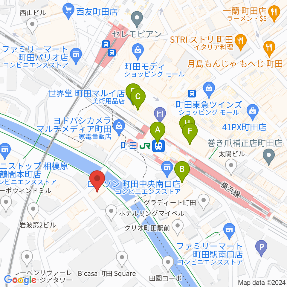 ゲートウェイスタジオ町田店周辺のカフェ一覧地図