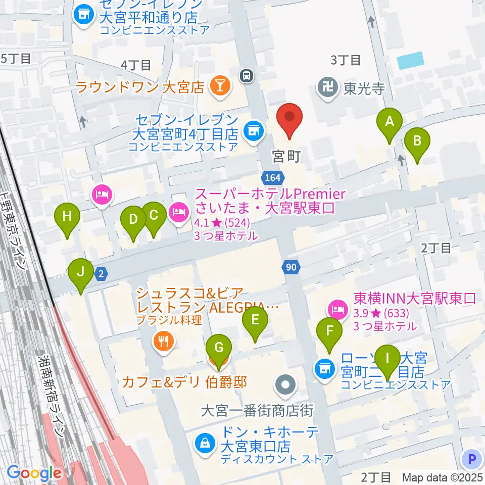 ゲートウェイスタジオ大宮店周辺のカフェ一覧地図