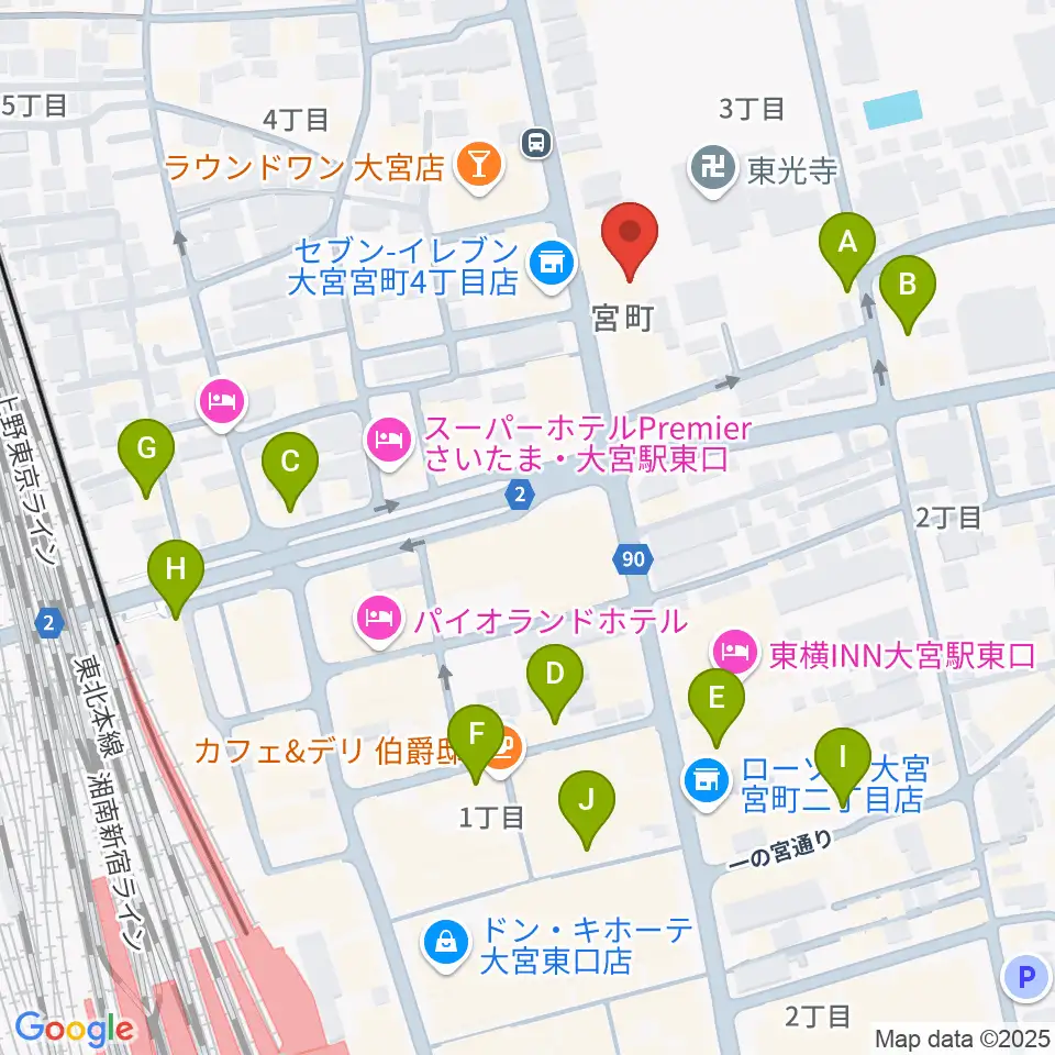 ゲートウェイスタジオ大宮店周辺のカフェ一覧地図