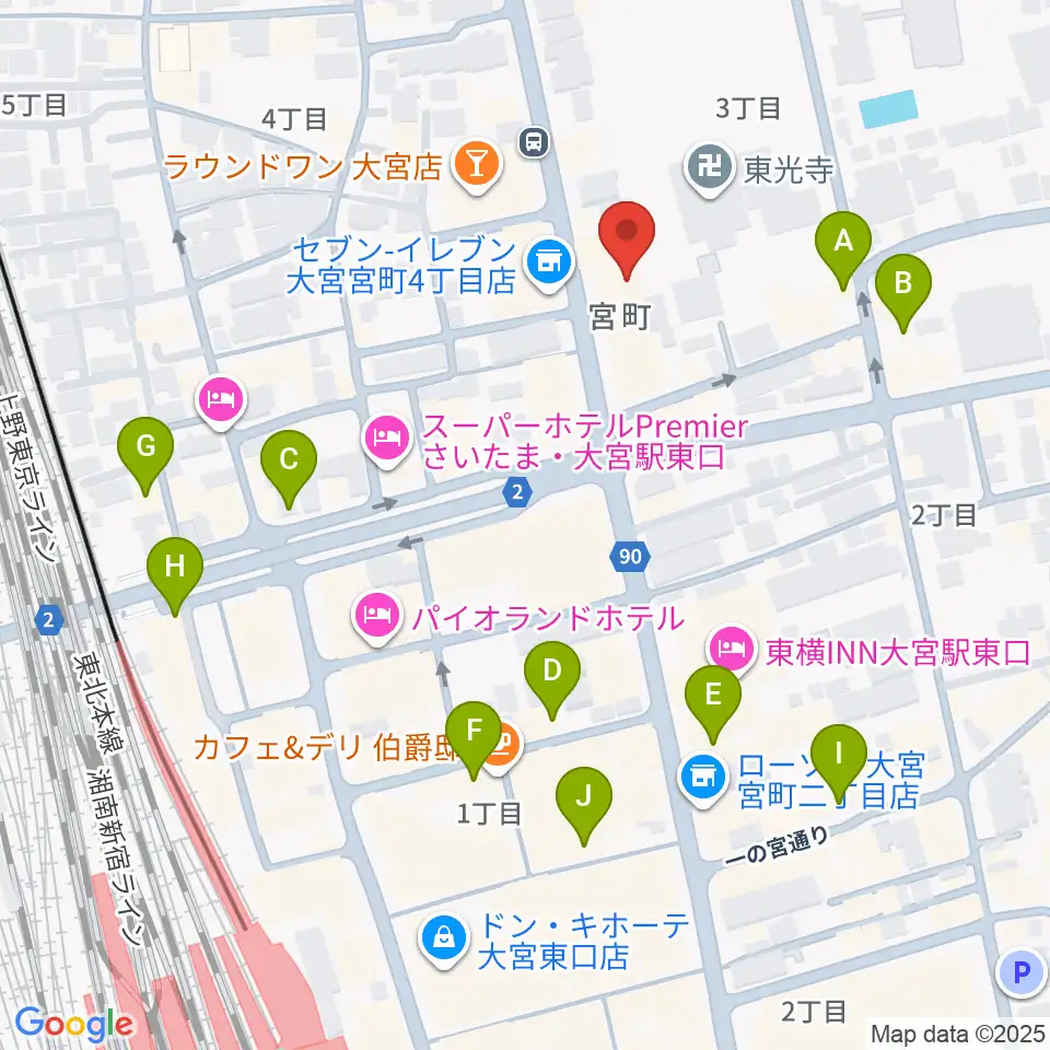 ゲートウェイスタジオ大宮店周辺のカフェ一覧地図