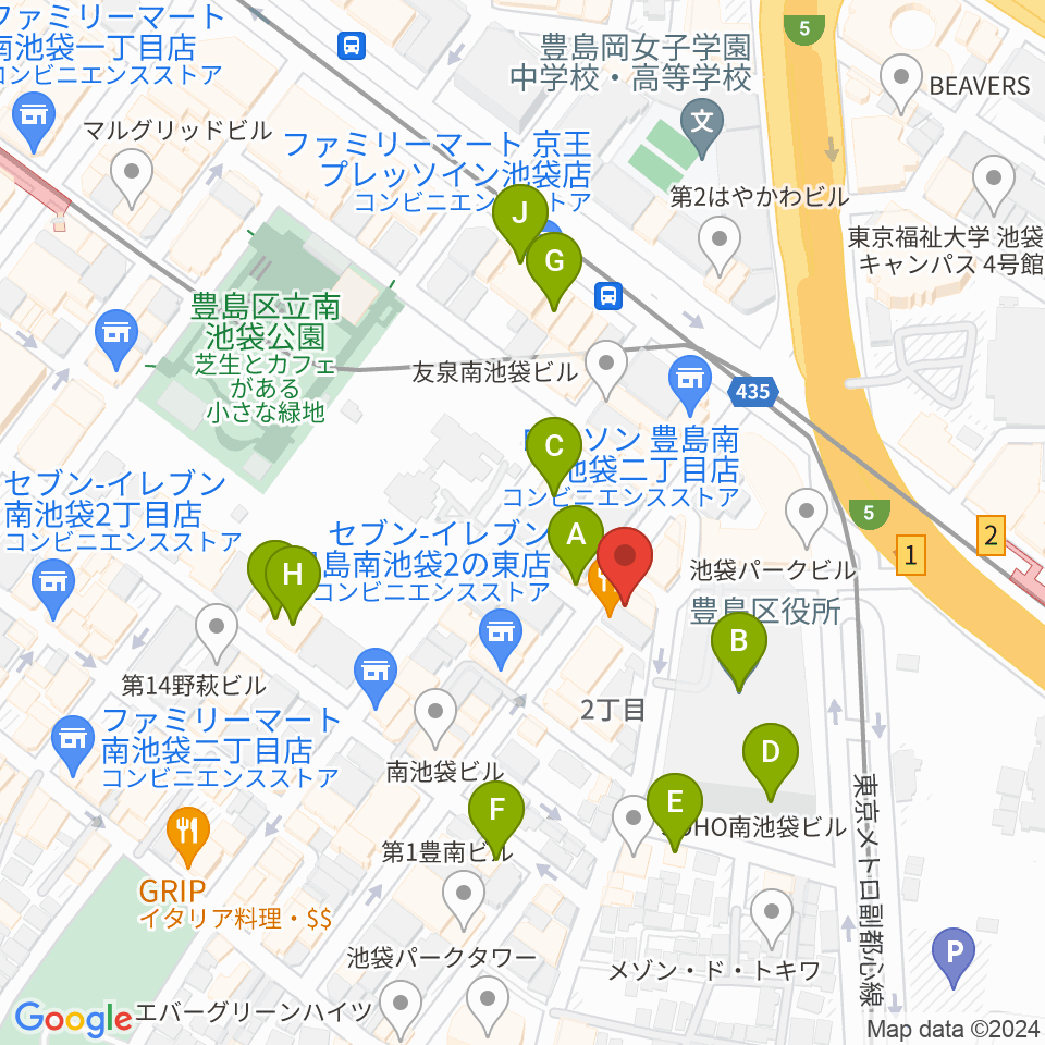 スタジオペンタ池袋店周辺のカフェ一覧地図