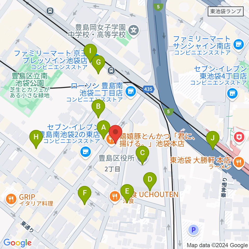 スタジオペンタ池袋店周辺のカフェ一覧地図