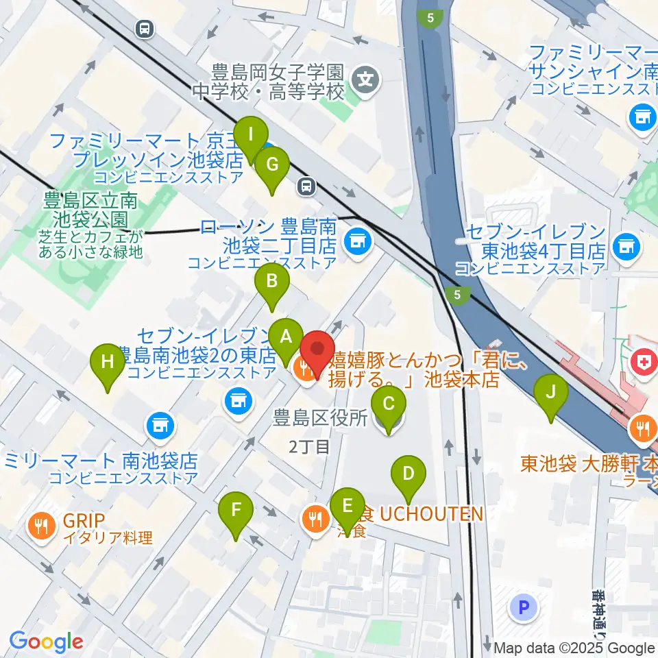 スタジオペンタ池袋店周辺のカフェ一覧地図