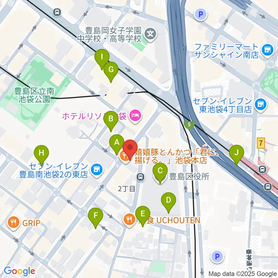 スタジオペンタ池袋店周辺のカフェ一覧地図