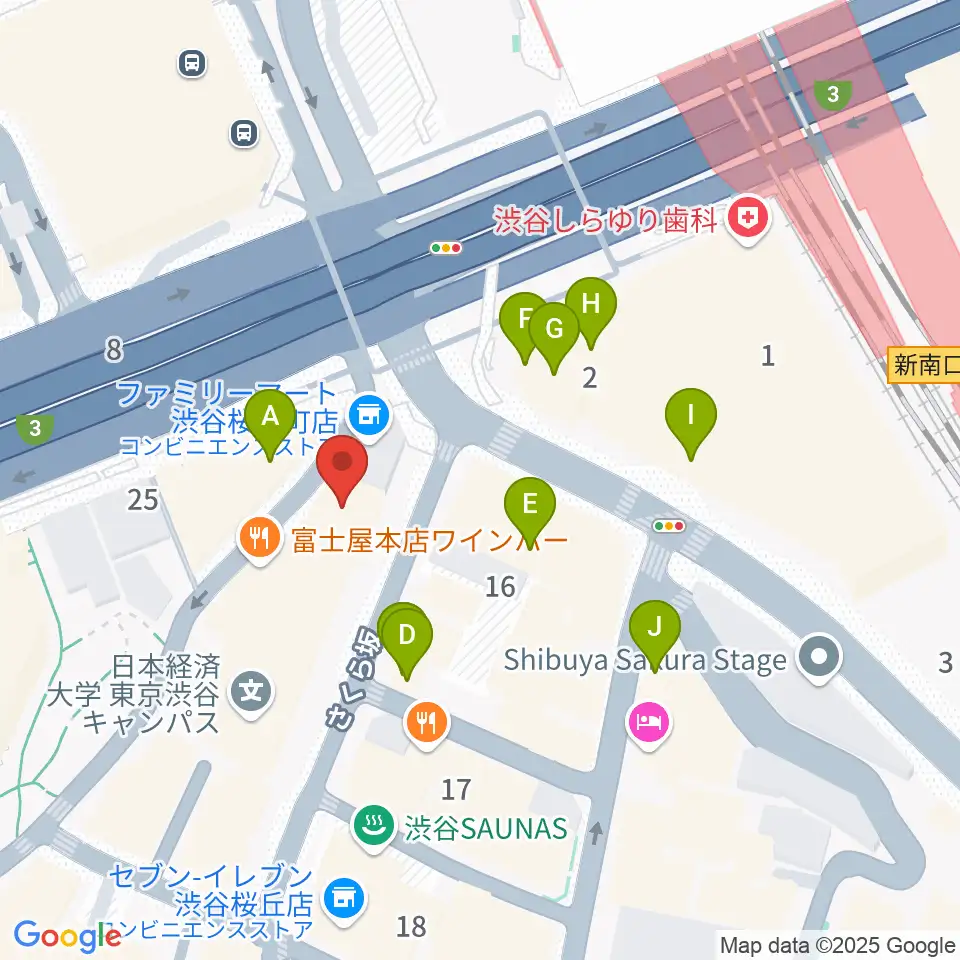 スタジオペンタ渋谷シティサイド周辺のカフェ一覧地図