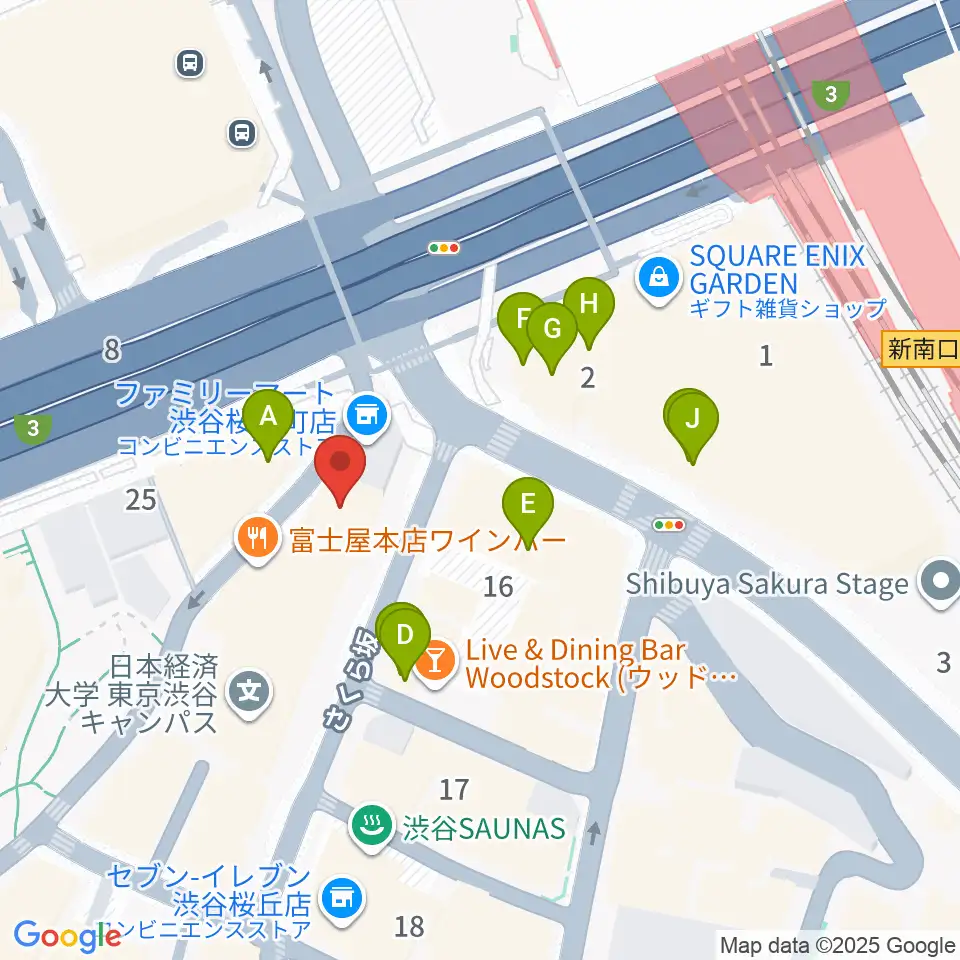 スタジオペンタ渋谷シティサイド周辺のカフェ一覧地図
