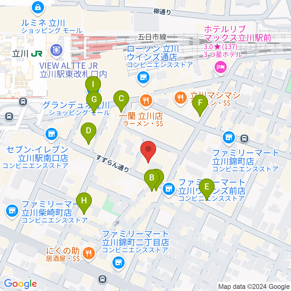 スタジオペンタ立川  II周辺のカフェ一覧地図