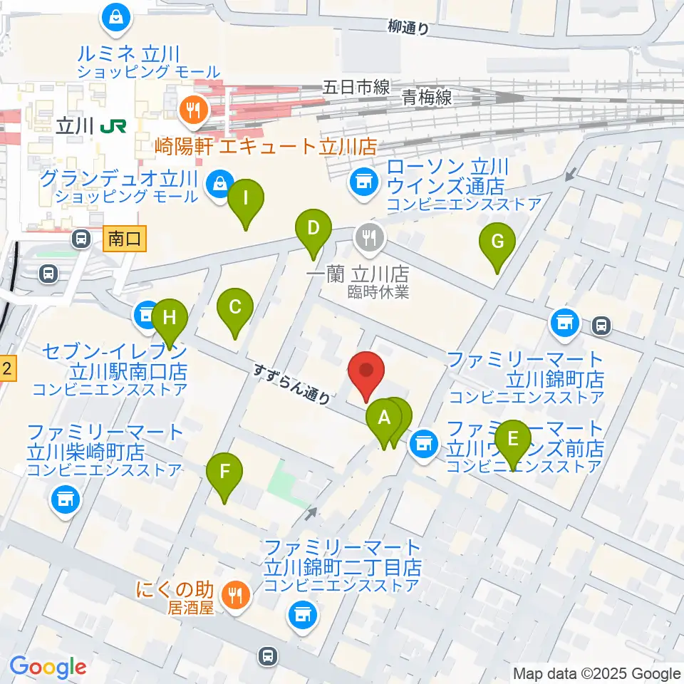 スタジオペンタ立川 II周辺のカフェ一覧地図