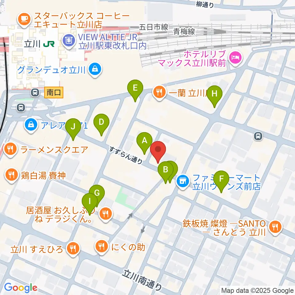 スタジオペンタ立川  II周辺のカフェ一覧地図