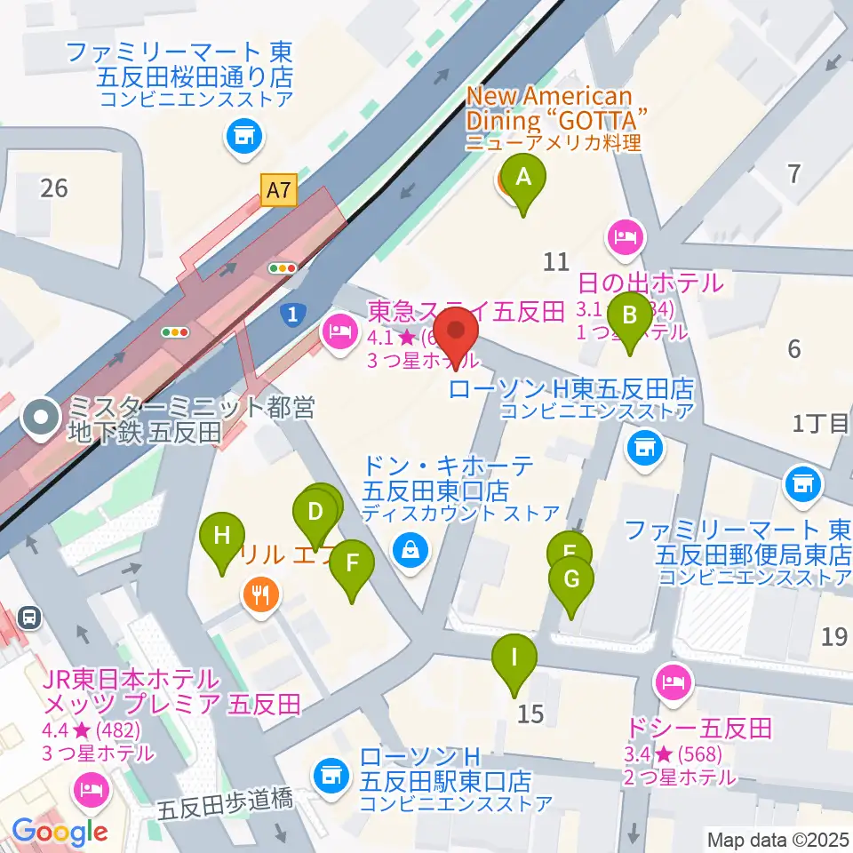 スタジオペンタ五反田店周辺のカフェ一覧地図