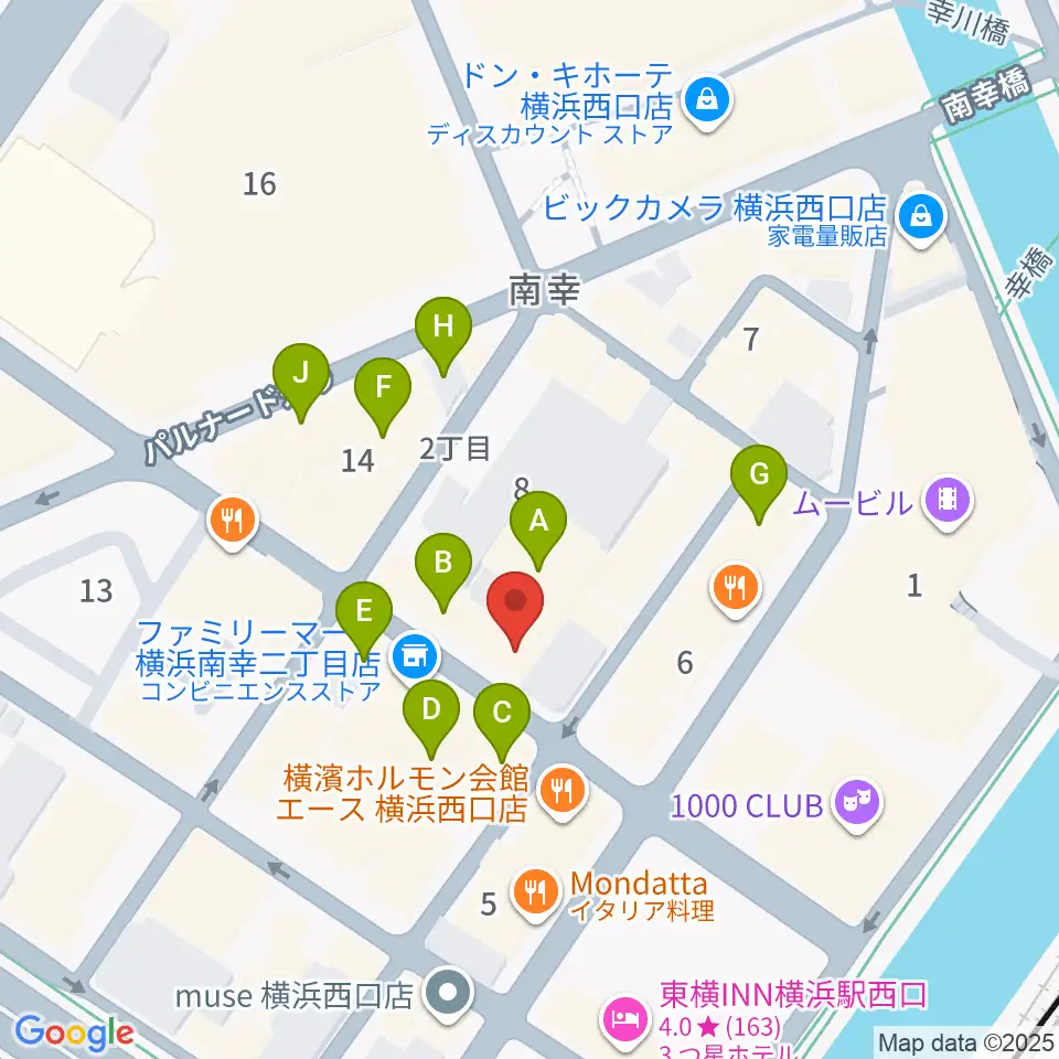 スタジオペンタ横浜店周辺のカフェ一覧地図