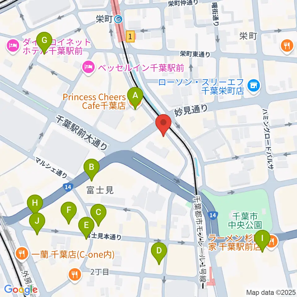 スタジオペンタ千葉 II周辺のカフェ一覧地図
