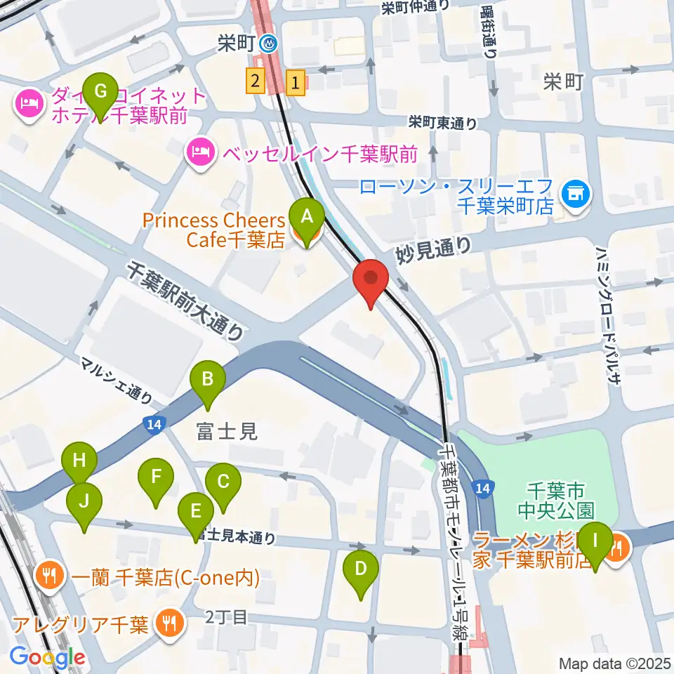 スタジオペンタ千葉 II周辺のカフェ一覧地図
