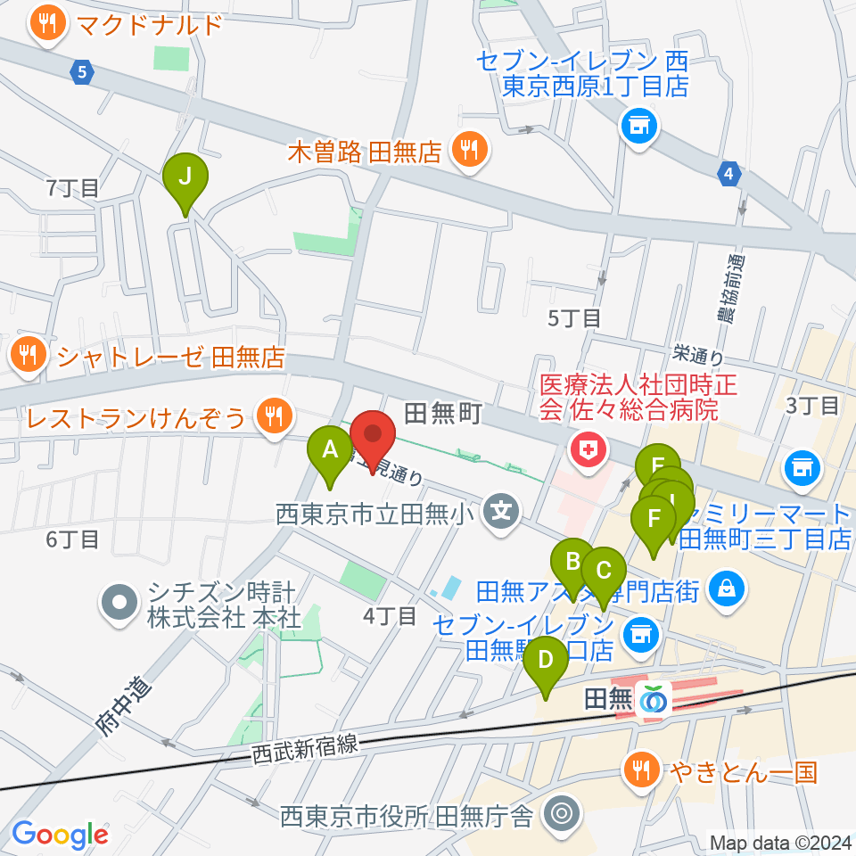 スタジオトライブ周辺のカフェ一覧地図