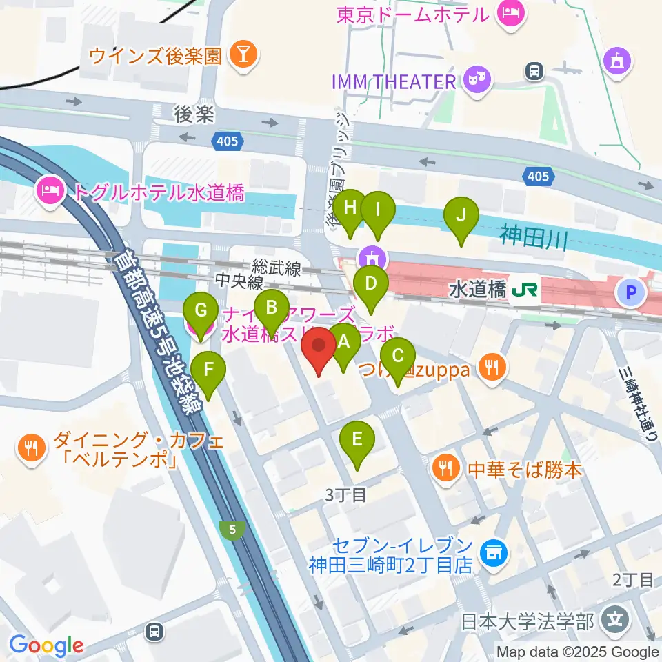 スタジオノード水道橋周辺のカフェ一覧地図