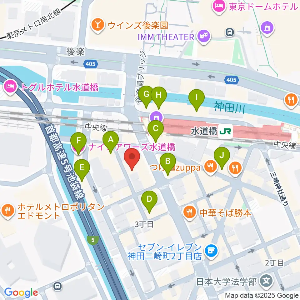 スタジオノード水道橋周辺のカフェ一覧地図
