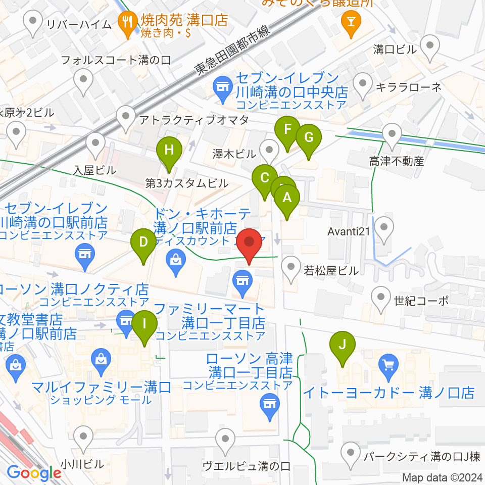 スタジオノード溝の口店周辺のカフェ一覧地図