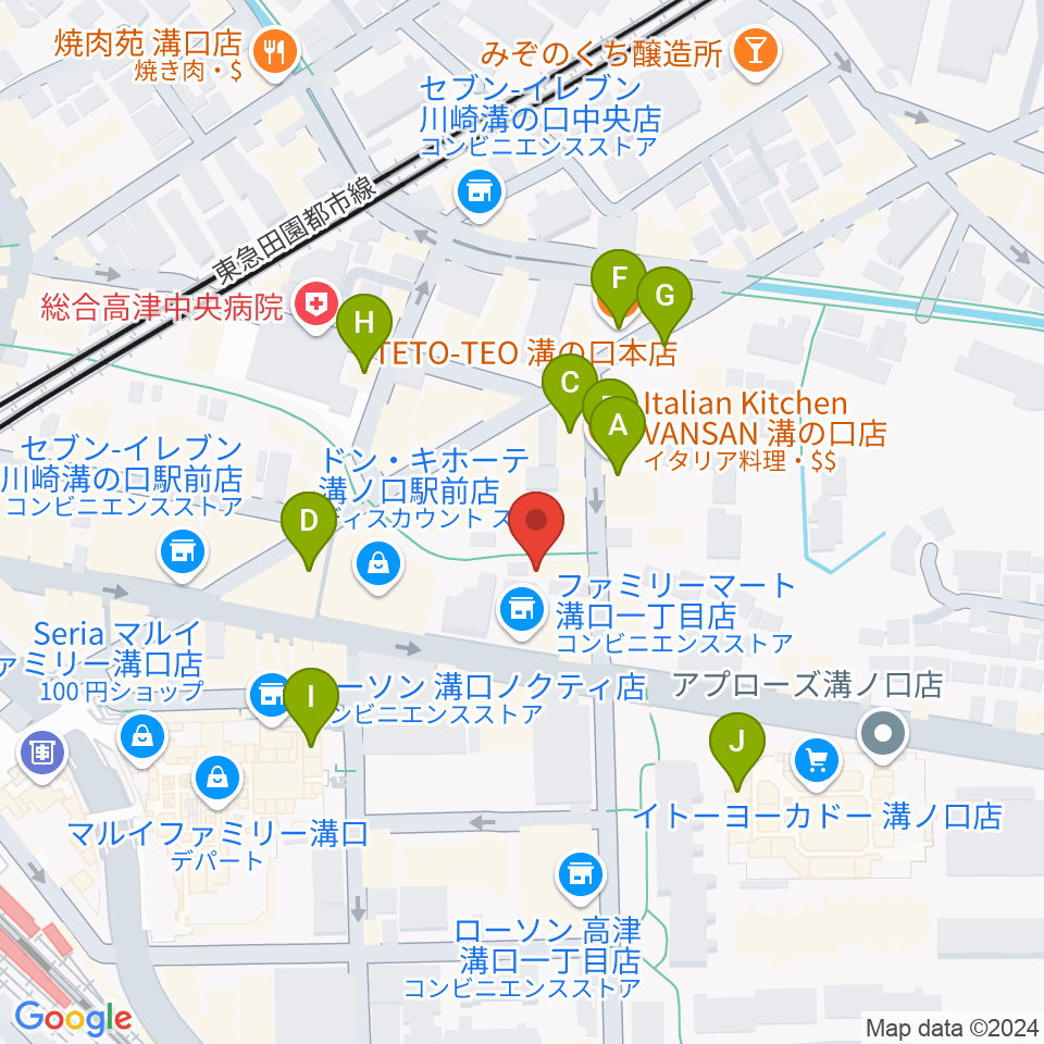 スタジオノード溝の口店周辺のカフェ一覧地図