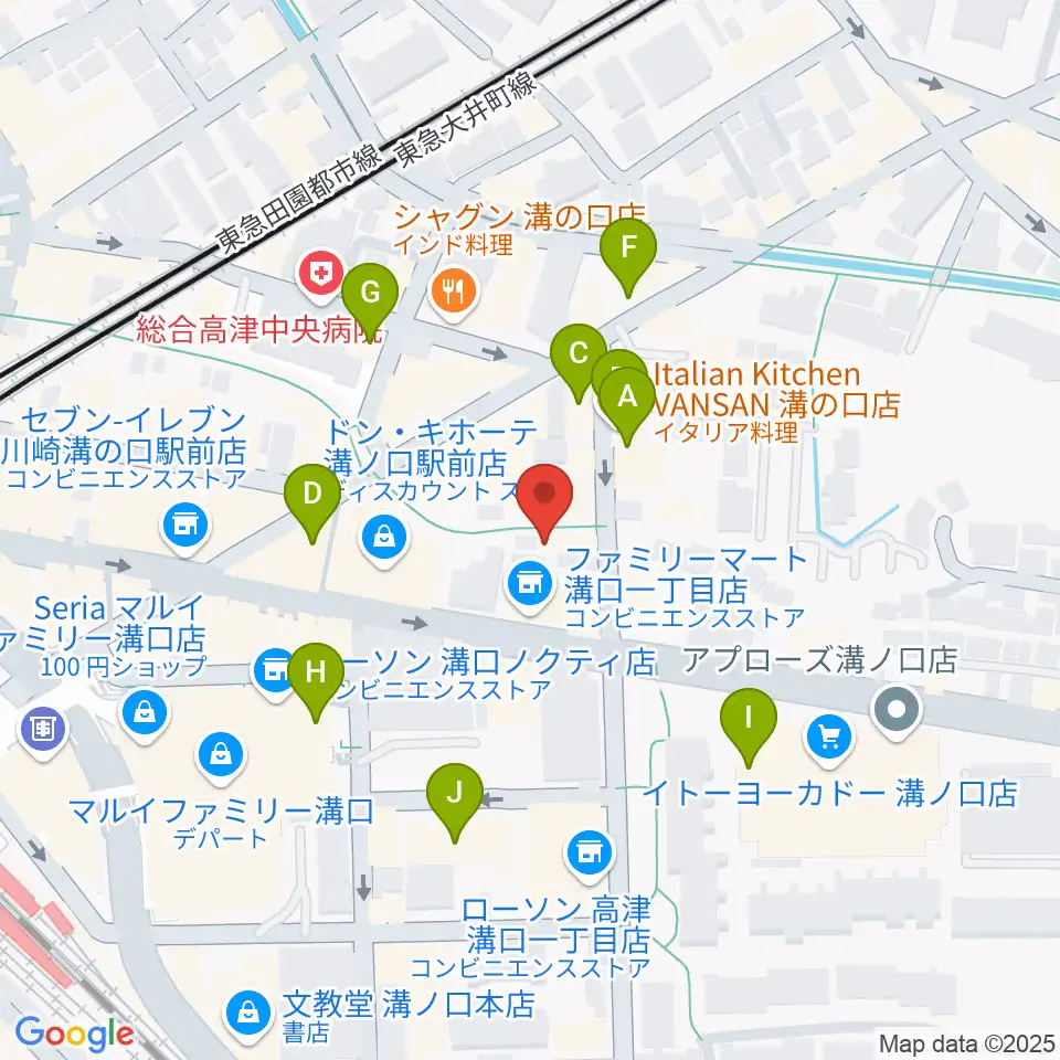 スタジオノード溝の口店周辺のカフェ一覧地図