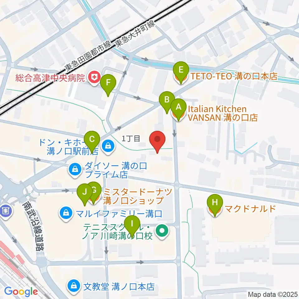 スタジオノード溝の口店周辺のカフェ一覧地図