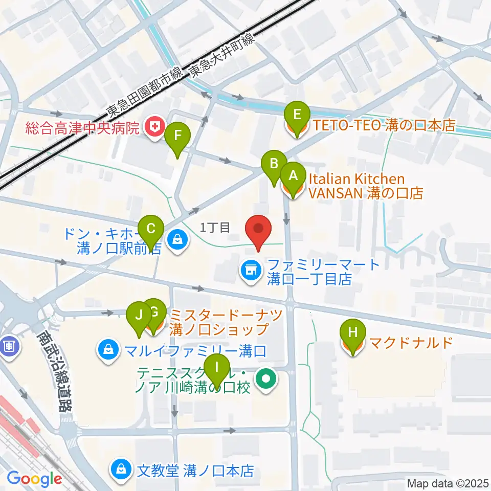 スタジオノード溝の口店周辺のカフェ一覧地図