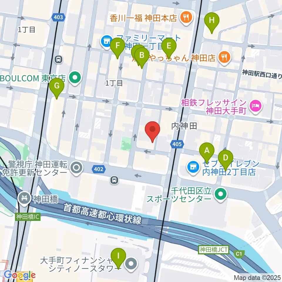 HMVP大手町スタジオ周辺のカフェ一覧地図