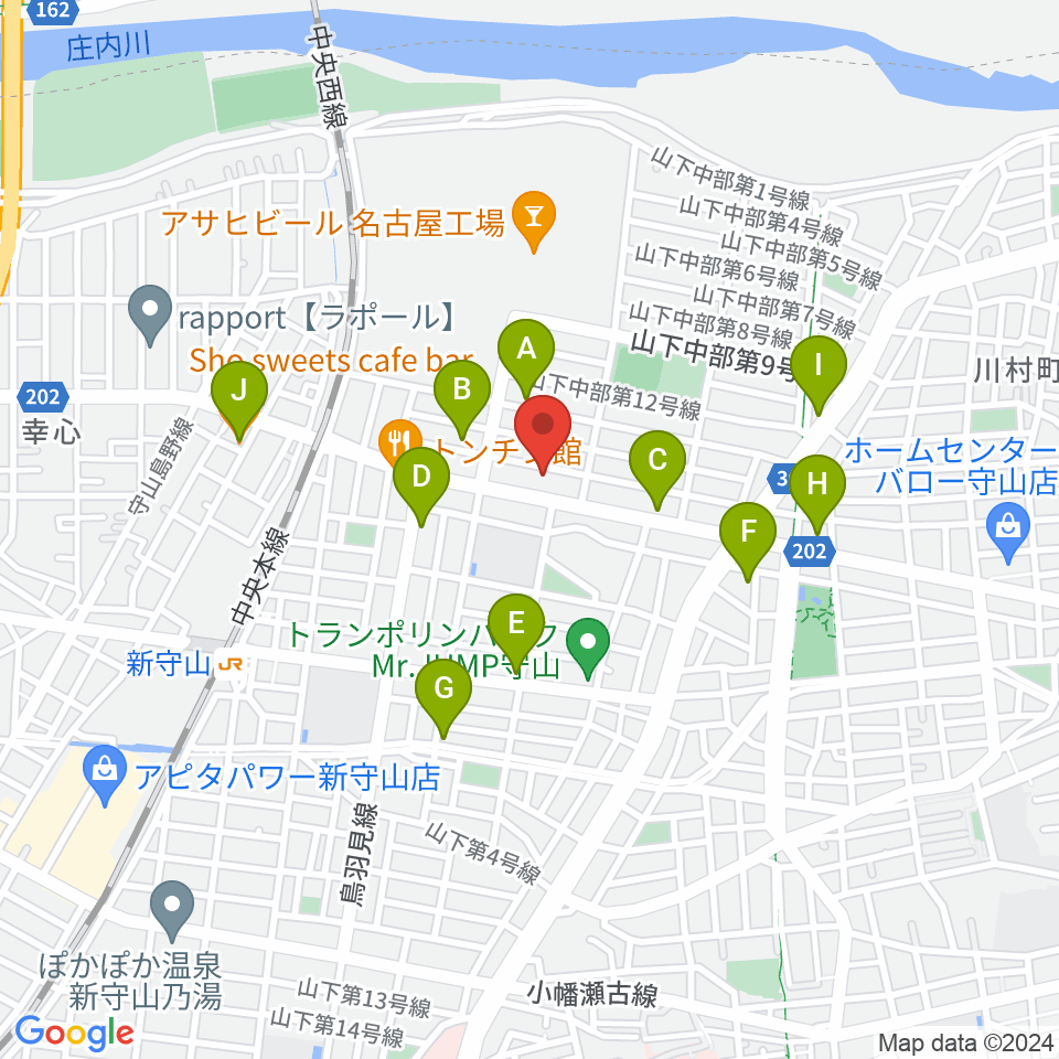 スタジオスプラッシュ周辺のカフェ一覧地図