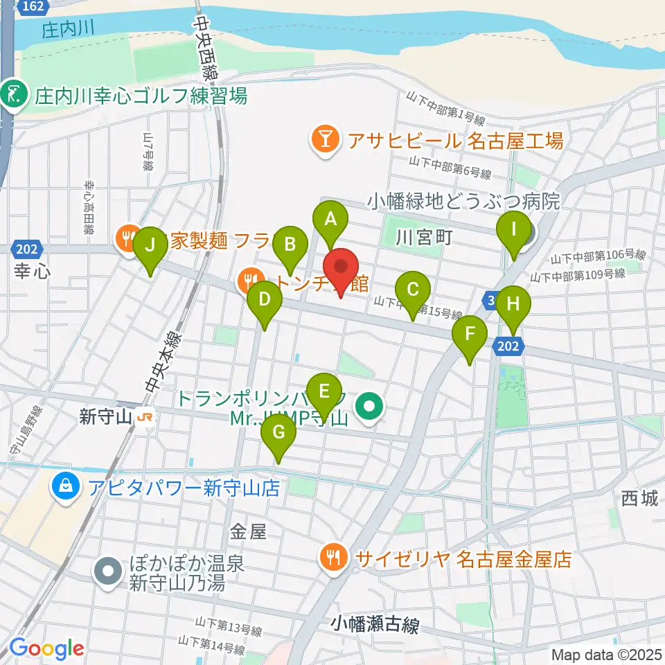 スタジオスプラッシュ周辺のカフェ一覧地図