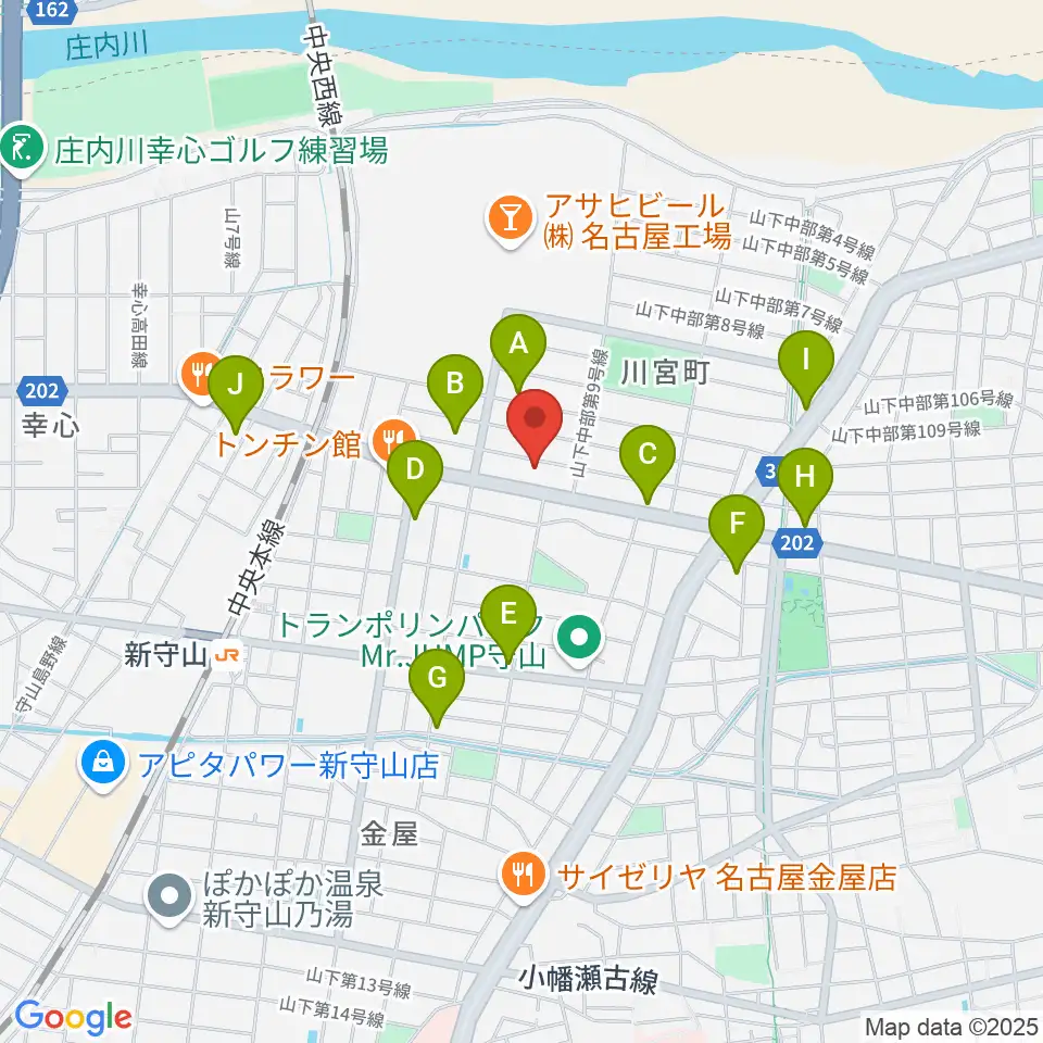 スタジオスプラッシュ周辺のカフェ一覧地図